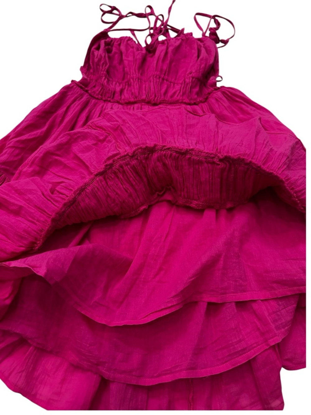 Free People Pink Smocked Tiered Mini Dress - Picture 4 of 10